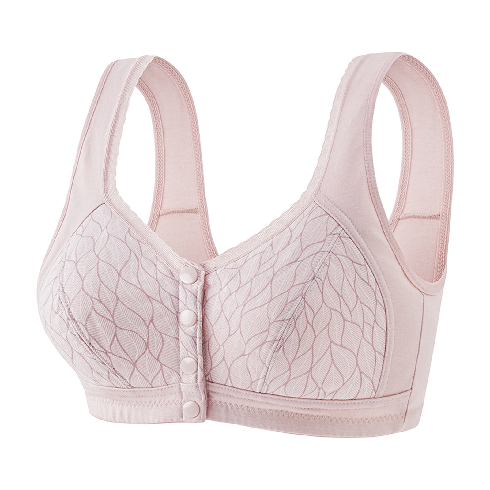 Audhol Cotton Bras for Women Wirefree Front Closure Bras for Women Pink ...