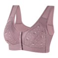 thumbnail image 1 of Audhol Cotton Bras for Women Wirefree Front Closure Bras for Women Purple 36, 1 of 3