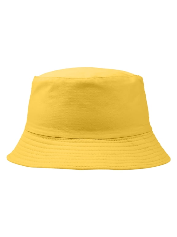 Cotton Bucket Sun Hat Lightweight Foldable Outdoor Cap for Summer Travel Beach Fishing & Daily Walking Men and Women Yellow M