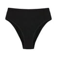 thumbnail image 1 of Audhol Cotton Underwear for Women! Large Size Panties Female Cotton Half Hip High Waist Solid Color High Open Ladies Triangle Plus Size Underwear for Women Black M, 1 of 3