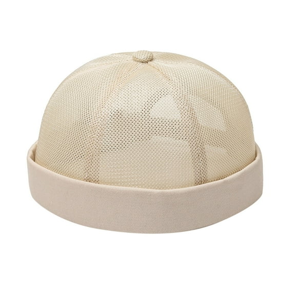Audhol Cute Beanies for Women Men Solid Cap Mesh Quick Drying Adjustable Breathable Sport Outdoor Hip Hop Cap Warm Hats for Women Beige One Size