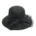 thumbnail image 1 of Audhol Hats for Women Women Church Cap Wide Brim Summer Sun Hat for Party Wedding Hat Black One Size, 1 of 4
