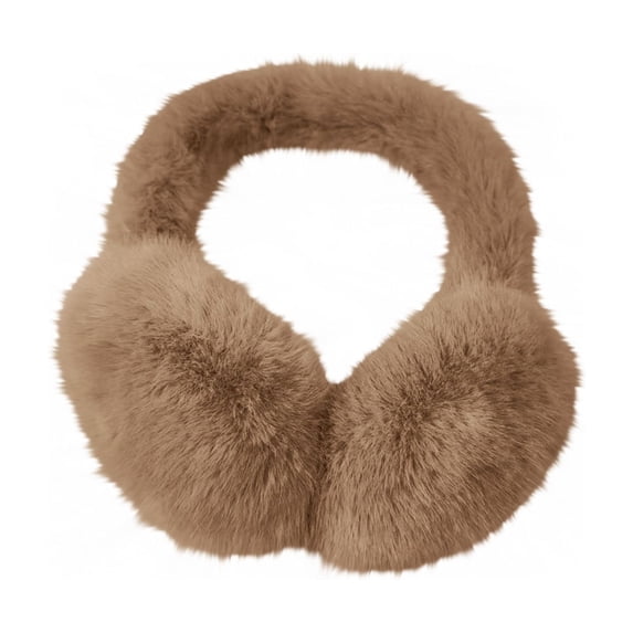 Audhol Ear Warmers for Women, Unisex Warm Fuzzy Winter Outdoor Earmuffs Soft Faux Fur Ear Warmers Covers Foldable Ear Warmer Ear Muffs for Winter Women Khaki One Size