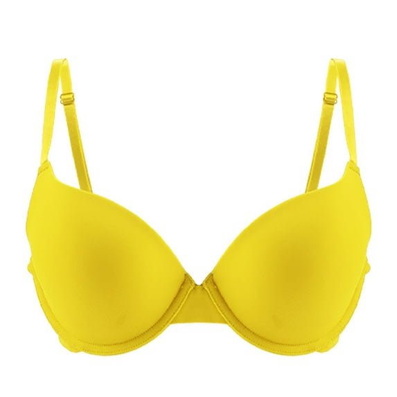 Audhol Everyday Bras for Women, Shaping Up Bra for Small Chest Adjustable Comfortable & Breathable Lifting & Anti Sagging Tshirt Bras for Women No Underwire Yellow 75