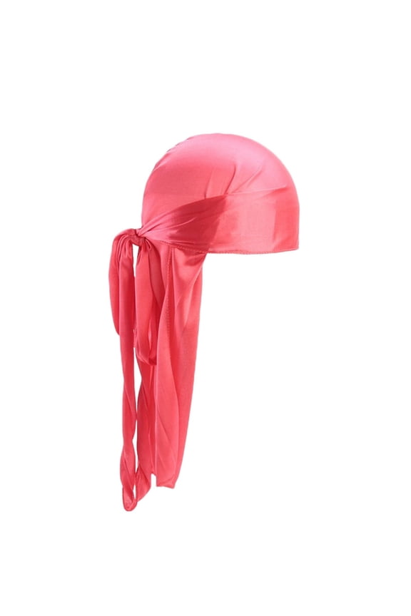 Fashion Silky Satin Headscarf Polyester Headwrap Durag Silk Rag Headwear Baseball Caps Wrap Breathable Lightweight Neck Scarves Watermelon red One Size