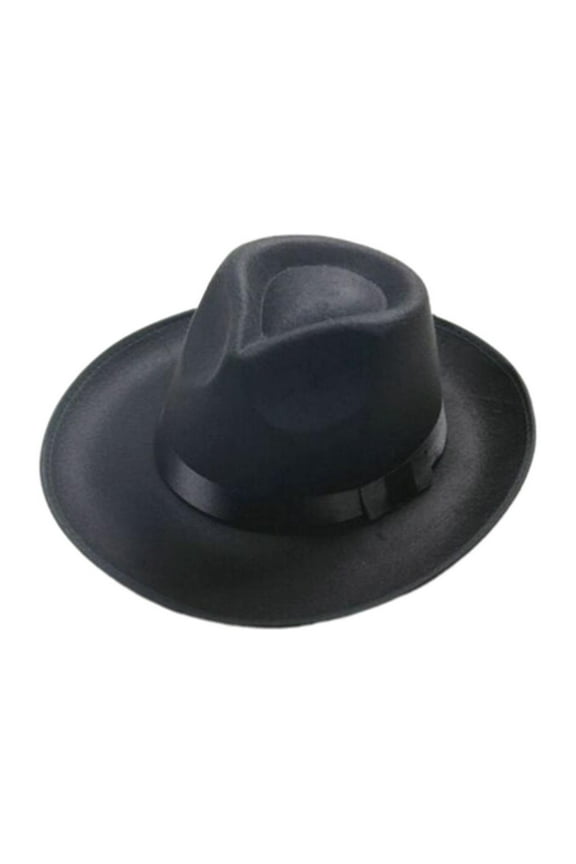 Fedora Hats for Men Jazz Cap Retro Cap Flat Side Sun Hat Bow Cap Four Seasons Available Fedora Hats for Women Black A