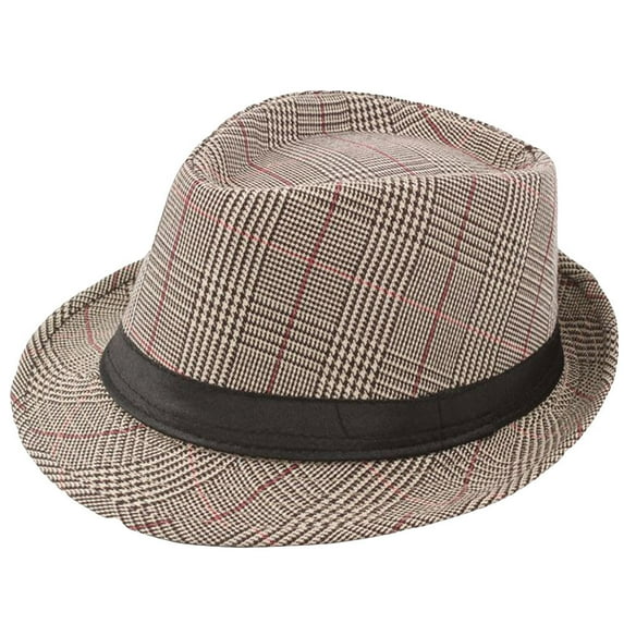 Audhol Fedora Hats for Men! Unisex Trilby Gangster Cap Beach Sun Straw Hat Band Sunhat Mens Hats Khaki One Size