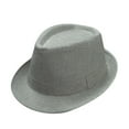 thumbnail image 1 of Audhol Fedora Hats for Women Men and Women Retro Jazz Hat Soild British Sun Hat Travel Sun Hat Womens Hats Fashion Grey One Size, 1 of 3