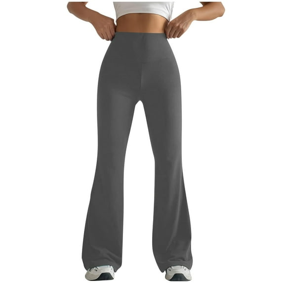 Audhol Flare Yoga Pants for Women 2025 Womens High Waist Leggings Regular Solid Flared Pants Active Workout Yoga Pants Trousers Womens Yoga Pants Dark Gray M