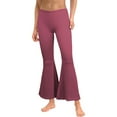 thumbnail image 1 of Audhol Flare Yoga Pants for Women, Ladies Solid Color High Waist Slim Fit Casual Flared Pants Trousers Bell Bottom Leggings for Women Wine S, 1 of 8