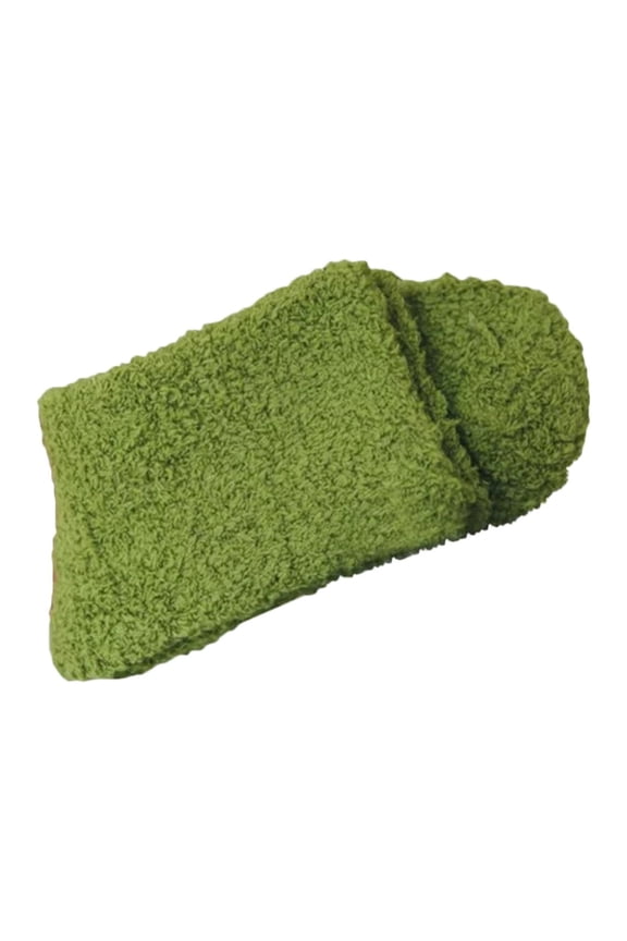 Fuzzy Socks Women's Solid Color Furry Comfortable Slipper Socks Warm And Soft Winter Sleeping Socks Fluffy Thick Warm Winter Soft Cozy Plush Sleep Home Fleece Socks for Women Men Army Green A