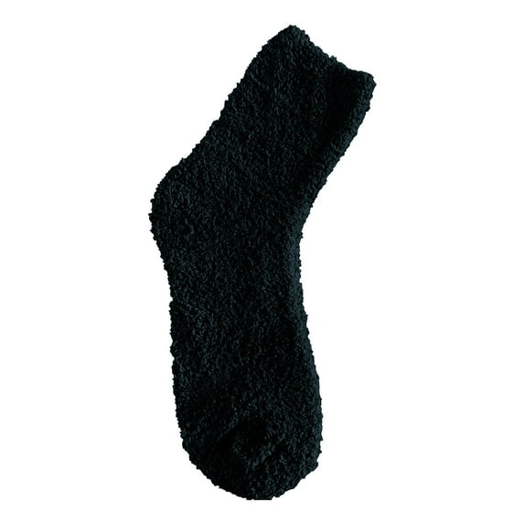 Audhol Fuzzy Socks Women's Solid Color Furry Comfortable Slipper Socks Warm And Soft Winter Socks Fluffy Thick Warm Winter Soft Cozy Plush Sleep Home Fleece Socks for Women Men Black A
