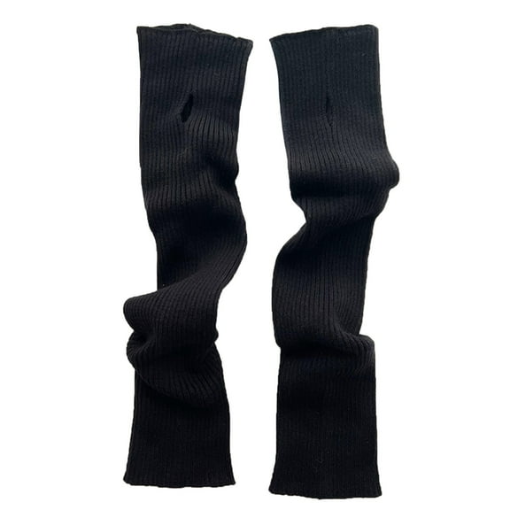 Audhol Gloves Mittens Winter Warm Knitted Wool Gloves Autumn Winter New Open Fingered Screen Warm Solid Color Long Sleeved Gloves Warm Touchscreen Gloves for Cold Weather Black One Size