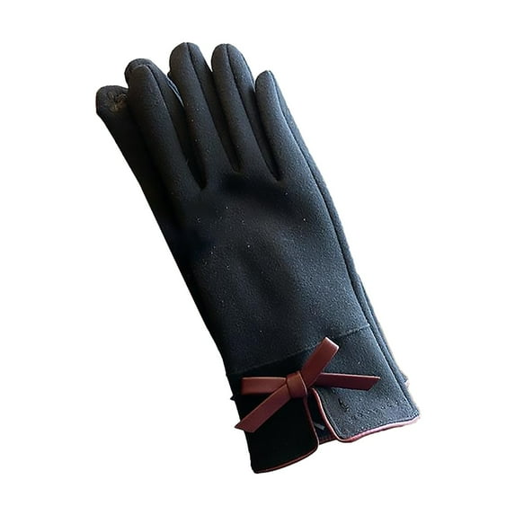 Audhol Gloves Mittens Winter Warm Women's Winter Warm Cycling Velvet Thickened Cold and Windproof Screen Gloves Warm Touchscreen Gloves for Cold Weather Black One Size