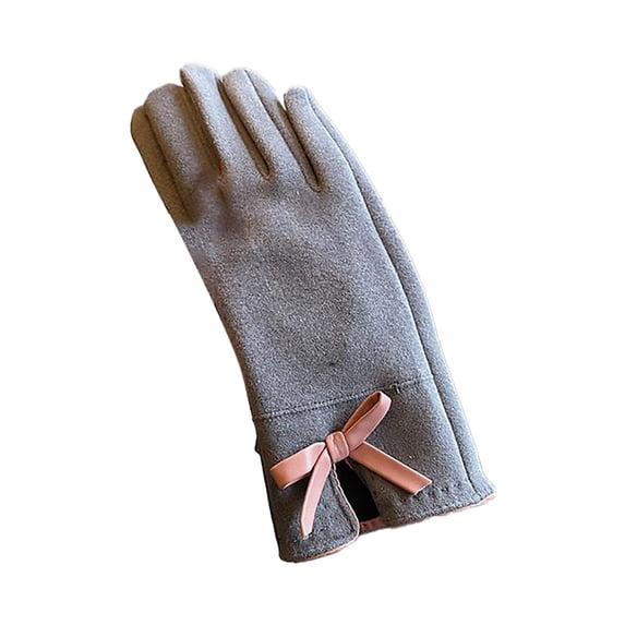 Audhol Gloves Mittens Winter Warm Women's Winter Warm Cycling Velvet Thickened Cold and Windproof Screen Gloves Warm Touchscreen Gloves for Cold Weather Grey One Size
