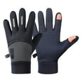 thumbnail image 1 of Audhol Gloves Winter New Ladies Fingerless Knitted Warm Half Finger Wool Gloves Touchscreen Non-Slip Gloves Blue One Size, 1 of 2