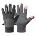 thumbnail image 1 of Audhol Gloves Winter New Ladies Fingerless Knitted Warm Half Finger Wool Gloves Touchscreen Non-Slip Gloves Grey One Size, 1 of 2