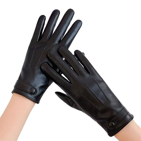 Audhol Gloves for Women Fashion Lace Butterfly Embroidery Fleece Lined Gloves Womens Lambskin Leather Driving Gloves Winter Gloves for Women Black2 One Size