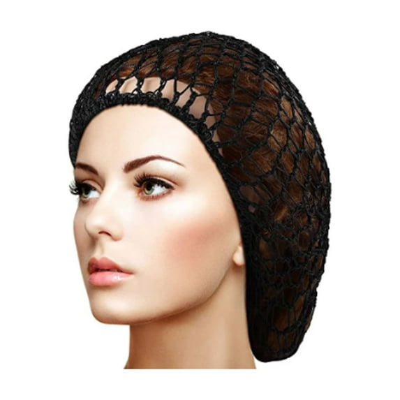 Audhol Hair Net Mesh Net Hair Long Rayon Hat Hair Knit Net Sleeping Crochet 1Pc Soft Hairnet Hair Care Hair Nets Elasticity invisible Elastic Mesh Black One Size