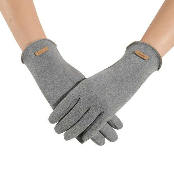 Audhol Hat Gloves Scarf Set Women Autumn and Winter Warmth Retention Women's American Color Contrast Screen Plush Thickened Plush Windproof and Cold Proof Gloves Ear Muffs for Winter Women C One Size