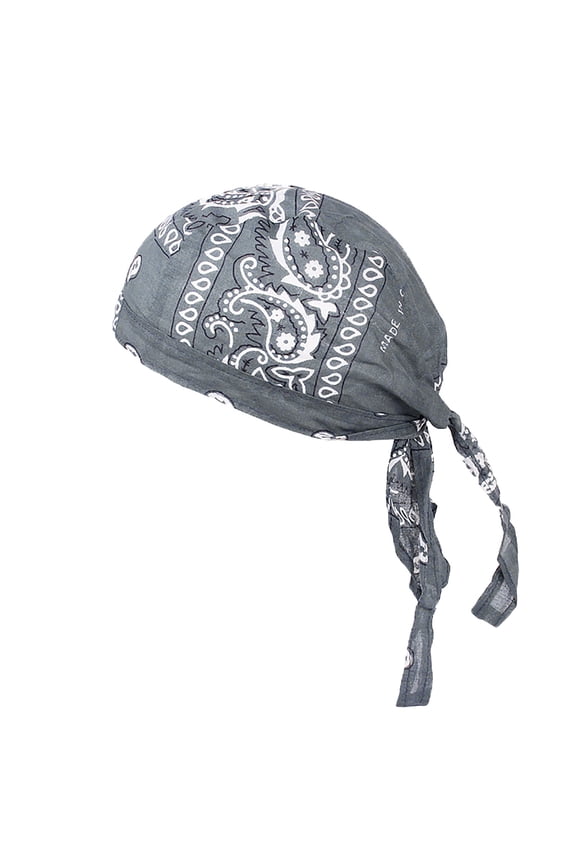 Hats for Women Men Women Cotton Cap Sweat Wicking Beanie Cap Bandanna Biker Head Wrap Quick Drying Hat Biker Bandana Hat Grey One Size