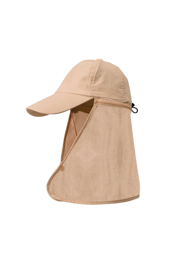 Hats for Women Sun Hat Sun Wide Brim Bucket Hat Foldable Outdoor Baseball Cap With Shawl Hat Khaki One Size