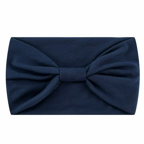 Audhol Headbands for Women Wide Headbands for Women Black Headwrap Boho African Yoga Turban Solid Color Skincare Headband Navy One Size