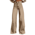 thumbnail image 1 of Audhol High Waisted Jeans for Women High Waist Pull on Baggy Jeans for Women Wide Leg Jeans Woman Streetwear Denim Pant Jeans for Women Beige L, 1 of 5