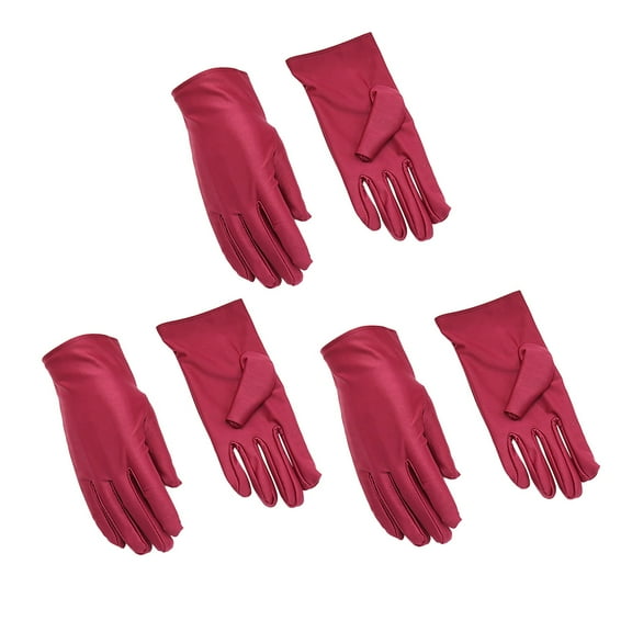 Audhol Knit Glove 3 Pairs Cotton Gloves Resuable Soft Works Glove or Moisturizing Dry Hands Jewelry Silver Archival Costume inspection Warm Touchscreen Gloves for Cold Weather Wine One Size