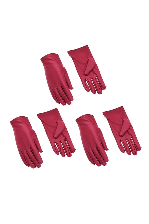 Knit Glove 3 Pairs Cotton Gloves Resuable Soft Works Glove or Moisturizing Dry Hands Jewelry Silver Archival Costume inspection Warm Touchscreen Gloves for Cold Weather Wine One Size
