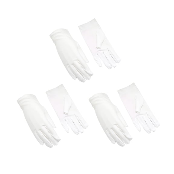 Audhol Knit Glove 3 Pairs Cotton Gloves Resuable Soft Works Glove or Moisturizing Dry Hands Jewelry Silver Archival Costume inspection Warm Touchscreen Gloves for Cold Weather White One Size