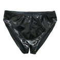 thumbnail image 1 of Audhol Latex Panties Open Paint Underwear Women Wrapped Hip Bright Waist Bright Appeal Small High Open Crotch Panties Black 2XL, 1 of 2