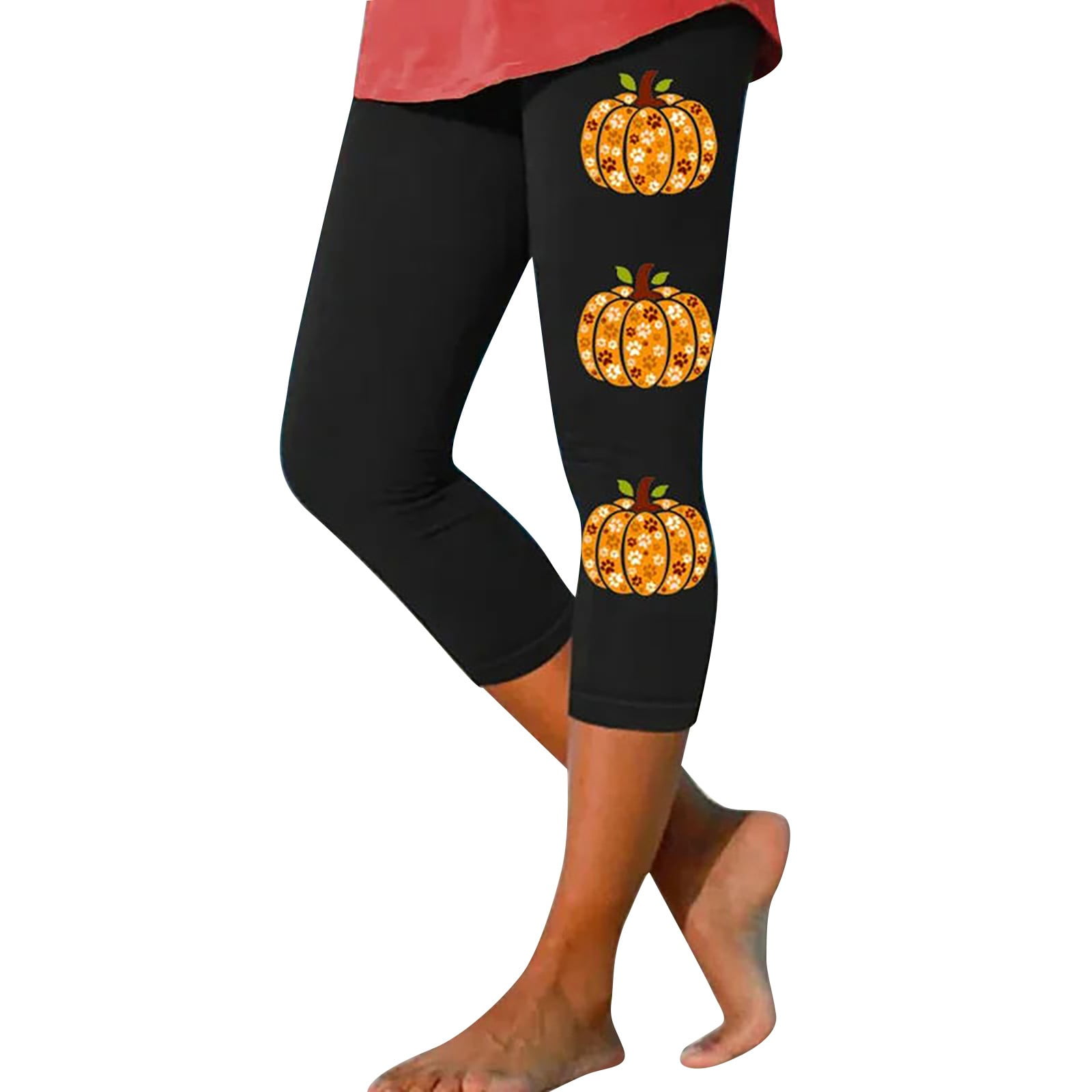Audhol Leggings for Women Ladies' Halloween Pumpkin Printed Casual ...
