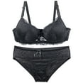 thumbnail image 1 of Audhol Matching Bra and Panty Sets! 2 Piece Underwear Set for Women Bras and Regular Fit Comfort Padded Bra and Panty Wireless Bralette Bra and Panty Sets for Women Black 90B, 1 of 5
