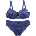 thumbnail image 1 of Audhol Matching Bra and Panty Sets! 2 Piece Underwear Set for Women Bras and Regular Fit Comfort Padded Bra and Panty Wireless Bralette Bra and Panty Sets for Women Blue 80C, 1 of 7