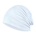 thumbnail image 1 of Audhol Men Stretchy Drawstring Knit Head Wrap Scarf Soft Breathable Cap for Hair Cover Daily Relaxation & Sleep White, 1 of 2