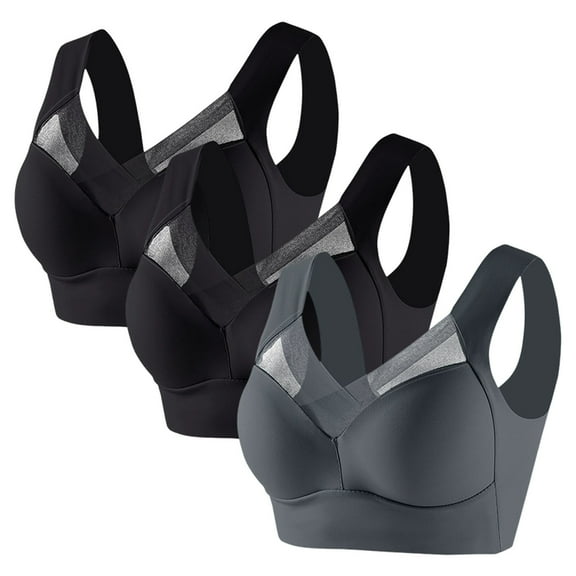 Audhol Mesh Bra, Women Comfort Lightweight Wireless Bras Correcting Bra for Seniors Plus Size Full Coverage Soft Everyday Bra Bras for Sagging Breasts Purple XL