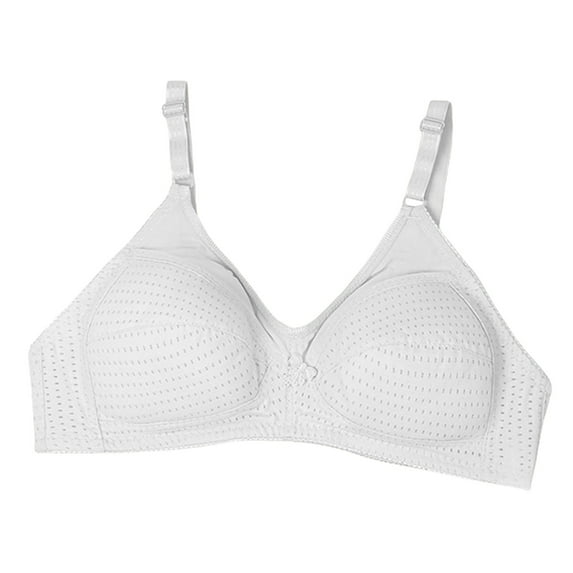 Audhol Minimizer Bras for Women, Thin Cotton Mother's Underwear Women's Bra No Underwire No Sponge Large Sized Large Cup Mesh Bra Womens Bras for Older Women White XL