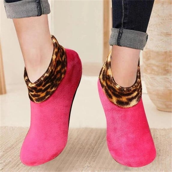 Audhol No Show Socks Stretch indoor Cushioned Non Slip Grip Thermal Socks for Women Women's Socks Pink One Size