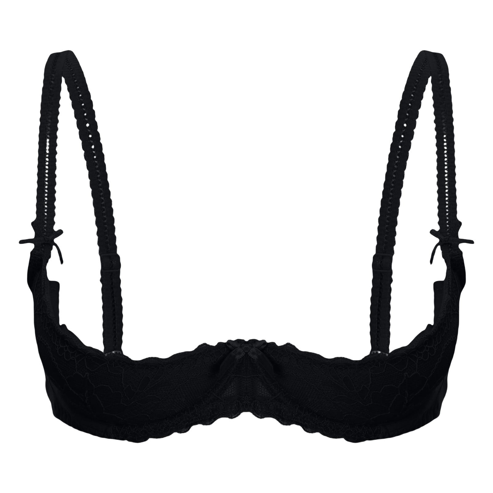 Audhol Open Cup Bra, 1/4 Cup Bras for Women Underwire Lace Bra See ...