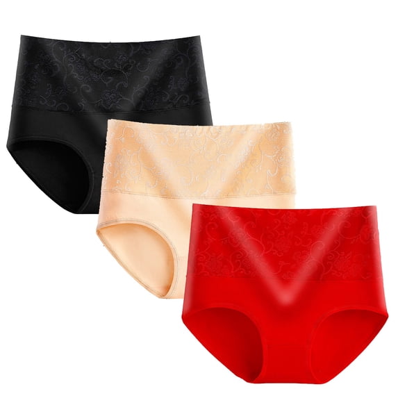 Audhol Postpartum Underwear! 3Pcs Hot High Waist Ladies Ladies Postpartum Tummy Tucking and Hip Lifting Womens Period Underwear Rose Gold L