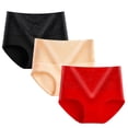 thumbnail image 1 of Audhol Postpartum Underwear! 3Pcs Hot High Waist Ladies Ladies Postpartum Tummy Tucking and Hip Lifting Womens Period Underwear Rose Gold XL, 1 of 5