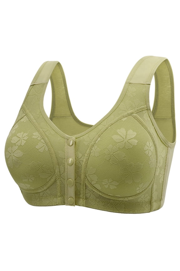 Posture Bras for Women! Women's Fashionable and Casual Front Button Anti Sagging Back Shaping and Bra without Wires Front Hook Bras for Women Green 46