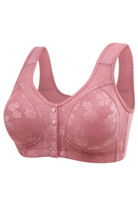 Posture Bras for Women! Women's Fashionable and Casual Front Button Anti Sagging Back Shaping and Bra without Wires Front Hook Bras for Women Hot Pink 40