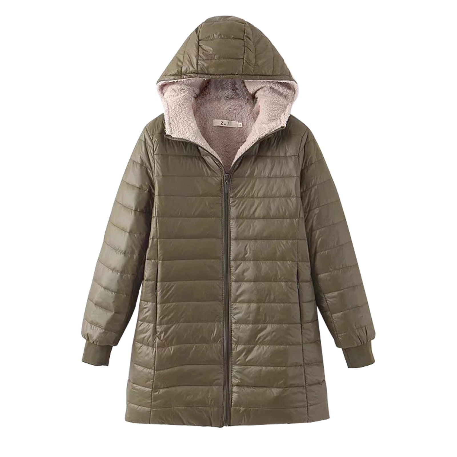 Audhol Puffer Jacket Womens Women's Autumn and Winter Woolen Hooded