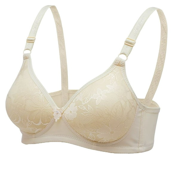 Audhol Push Up Bras for Women High Support Bras for Women Adjustable Strap Full Coverage Up Bras Comfortable No Underwire Wireless Bras Bras for Women No Underwire Beige 36