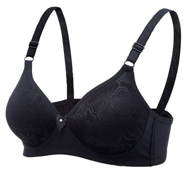 Audhol Push Up Bras for Women High Support Bras for Women Adjustable Strap Full Coverage Up Bras Comfortable No Underwire Wireless Bras Bras for Women No Underwire Black 36