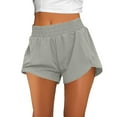 thumbnail image 1 of Audhol Running Shorts for Women, Women's Athletic Shorts High Waisted Running Solid Shorts with Zip Pocket Side Split Short Gym Elastic Workout Pants Womens Shorts Grey XL, 1 of 8