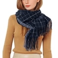 thumbnail image 1 of Audhol Scarf for Women Women's Autumn and Winter Colorful Plaid Shawl Thickening Warm Fringe Scarf Scarf Cute Scarf Black One Size, 1 of 8