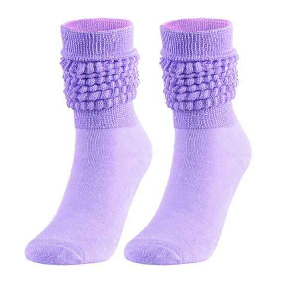 Audhol Socks for Women Medium High Tube Bubble Socks Fashionable and Versatile Socks Men and Women Socks of The Same Style Crew Socks for Women Purple4 One Size
